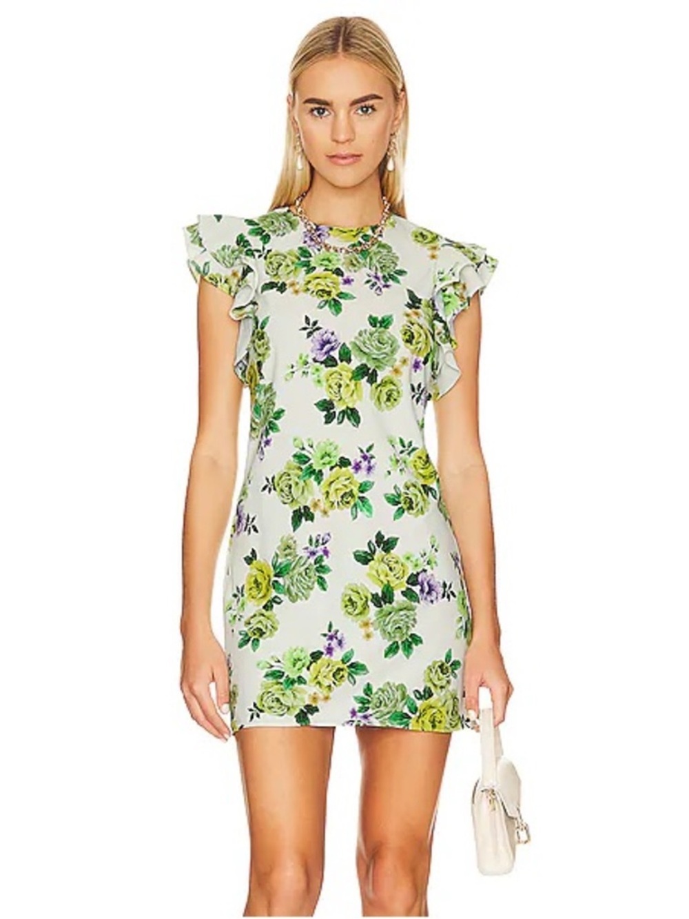 Amanda Uprichard‎ Fiori Mini Dress Veranda Floral Ruffle Sleeve Cocktail Small
